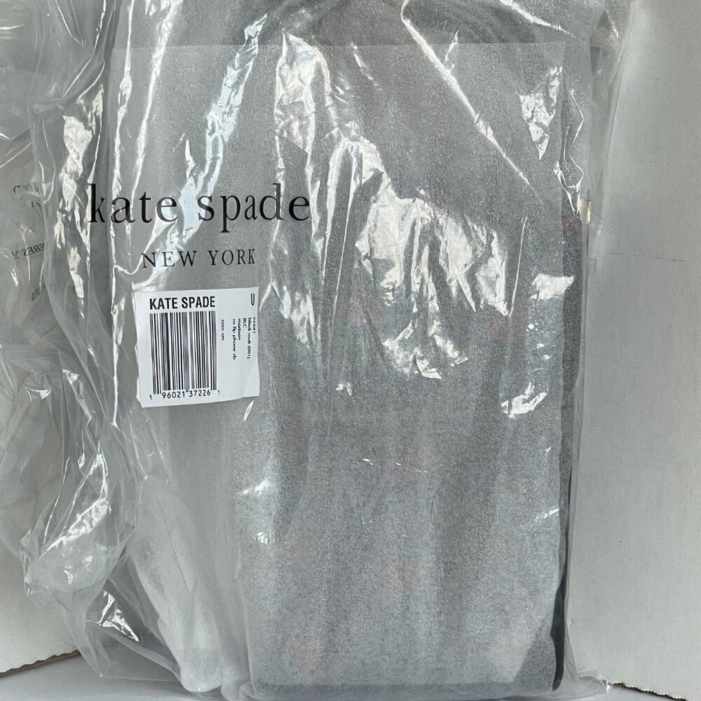 Kate Spade Madison Phone Crossbody Black Rose Toss Leather Bag NWT - Picture 6 of 8